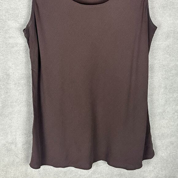 Eileen Fisher Tank Top Womens Medium Brown Silk Quiet Luxury Layering Capsule - Picture 3 of 12
